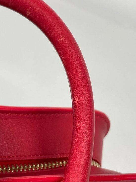 Saint Laurent Paris Baby Cabas 2-Way Shoulder Bag Leather Red - Picture 7 of 9